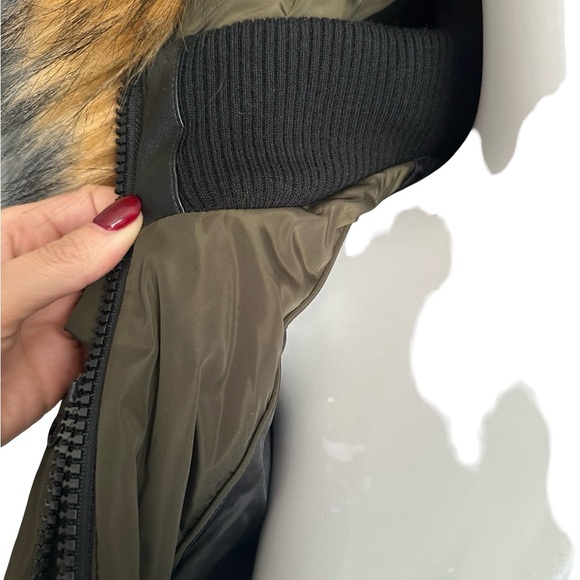 Twik Olive Green Jacket with Faux Fur Trim - Picture 4 of 12